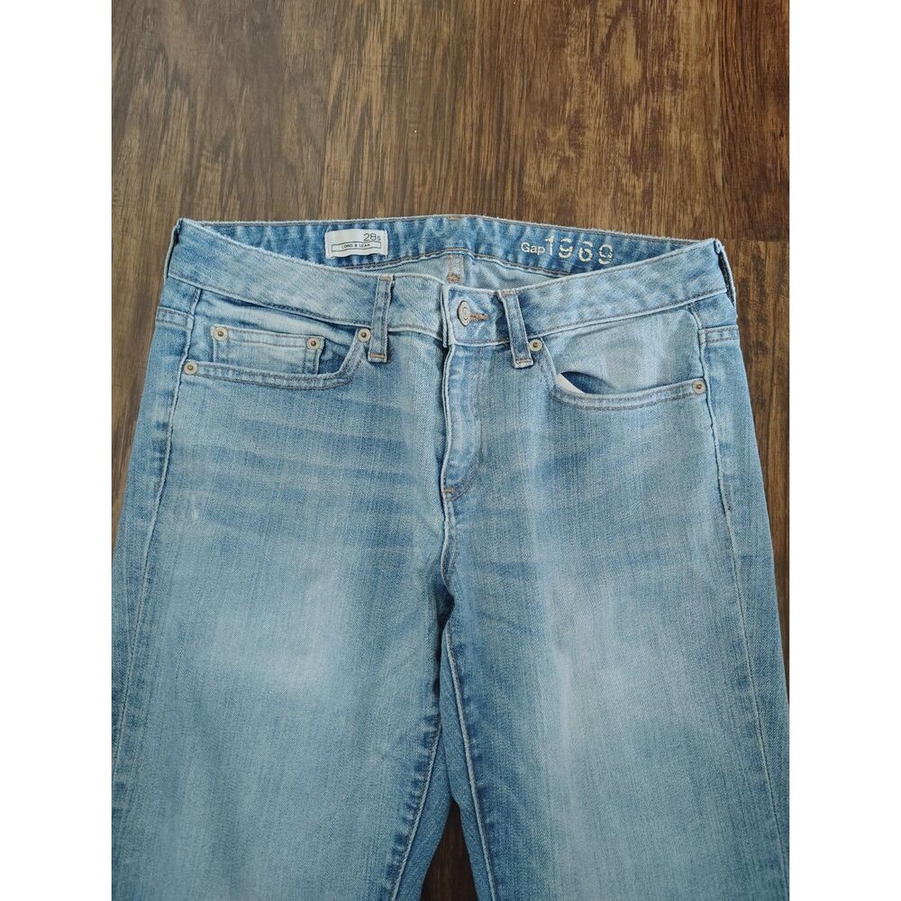 Gap 1969 Long & Lean Low Rise Bootcut Jeans Light Wash Women's Size 28S Stretch - Picture 3 of 9